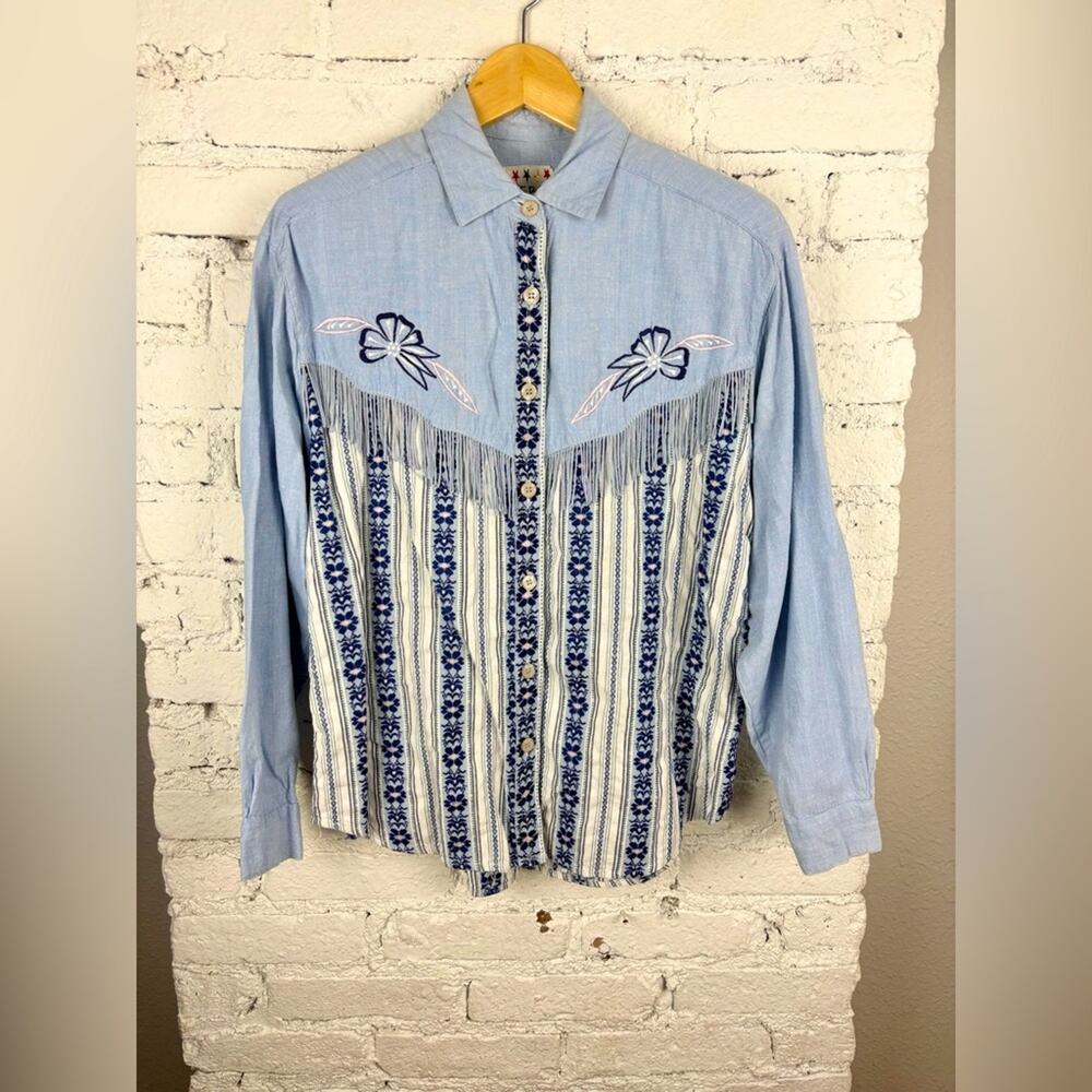 Vintage Jukebox Fringe Button Up